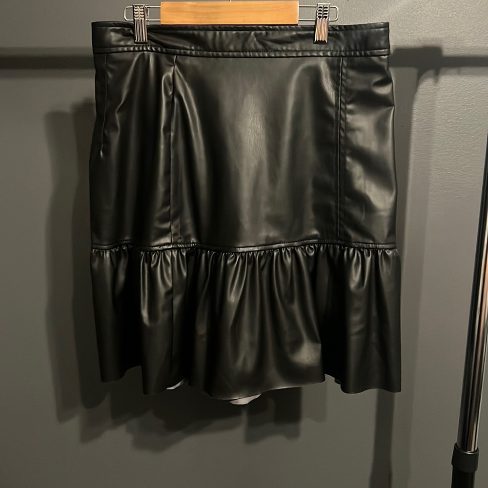Faux Leather Black Skirt